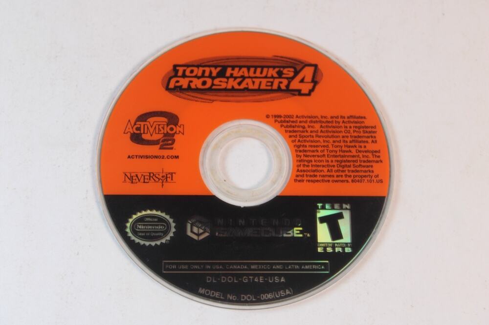 Tony Hawk's Pro Skater 4 (Nintendo GameCube, 2002) Game Disc Only, Tested/Works